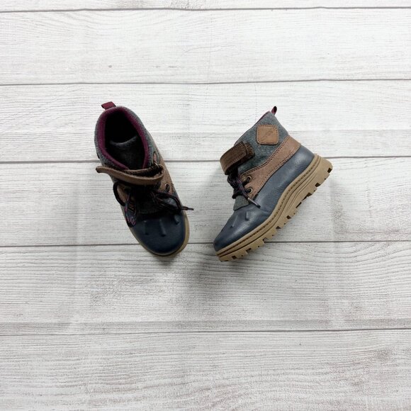 Carter's Other - Carter's Kids Blue & Brown Duck Boots All-Weather Lace-Up 10